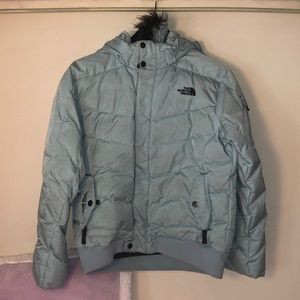 Ice Blue NorthFace Down Jacket